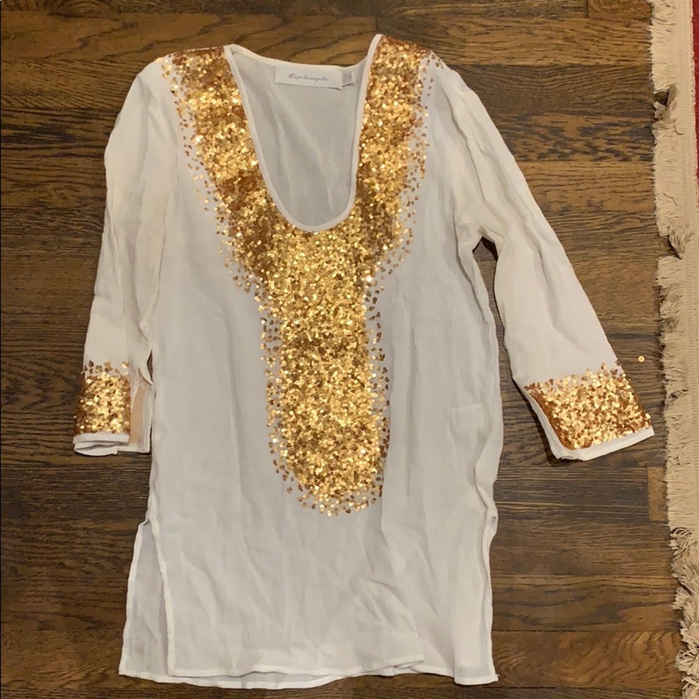 Sequin Linen Top